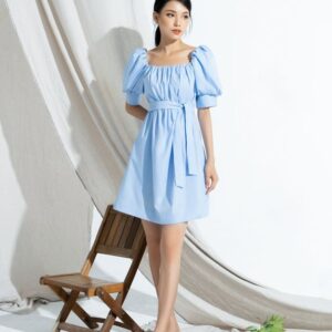 Baby doll dress with belt
