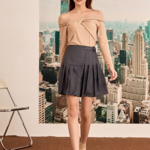 Pleated mini skirt - Grey