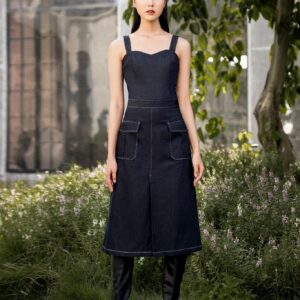 Denim midi skirt
