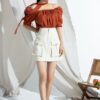 Baby doll top with belt